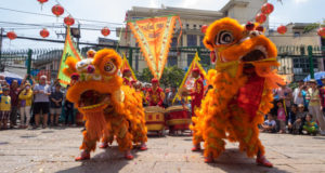 Tet Nguyen Dan at Thien Hau Pagoda, Ho Chi Minh City, Vietnam