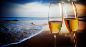 Champagne on the beach