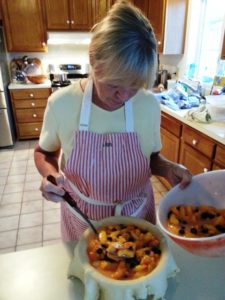 Peach and blueberry pie