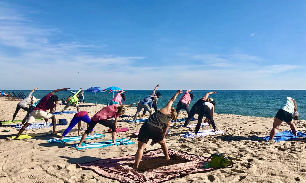 beach yoga
